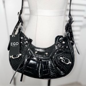 NWT Ego Official Texas y2k black croc shoulder bag